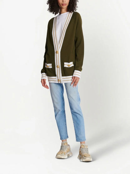 Button-Front Knitted Cardigan