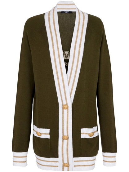 Button-Front Knitted Cardigan