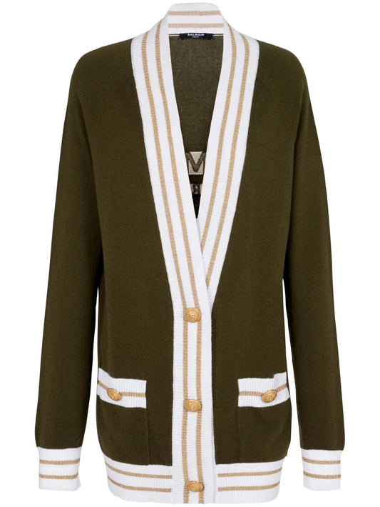 Button-Front Knitted Cardigan