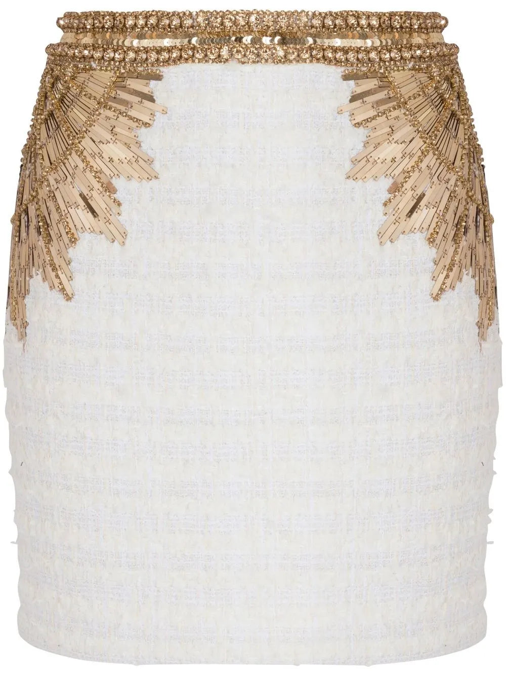 Sequin-Embellished Tweed Skirt