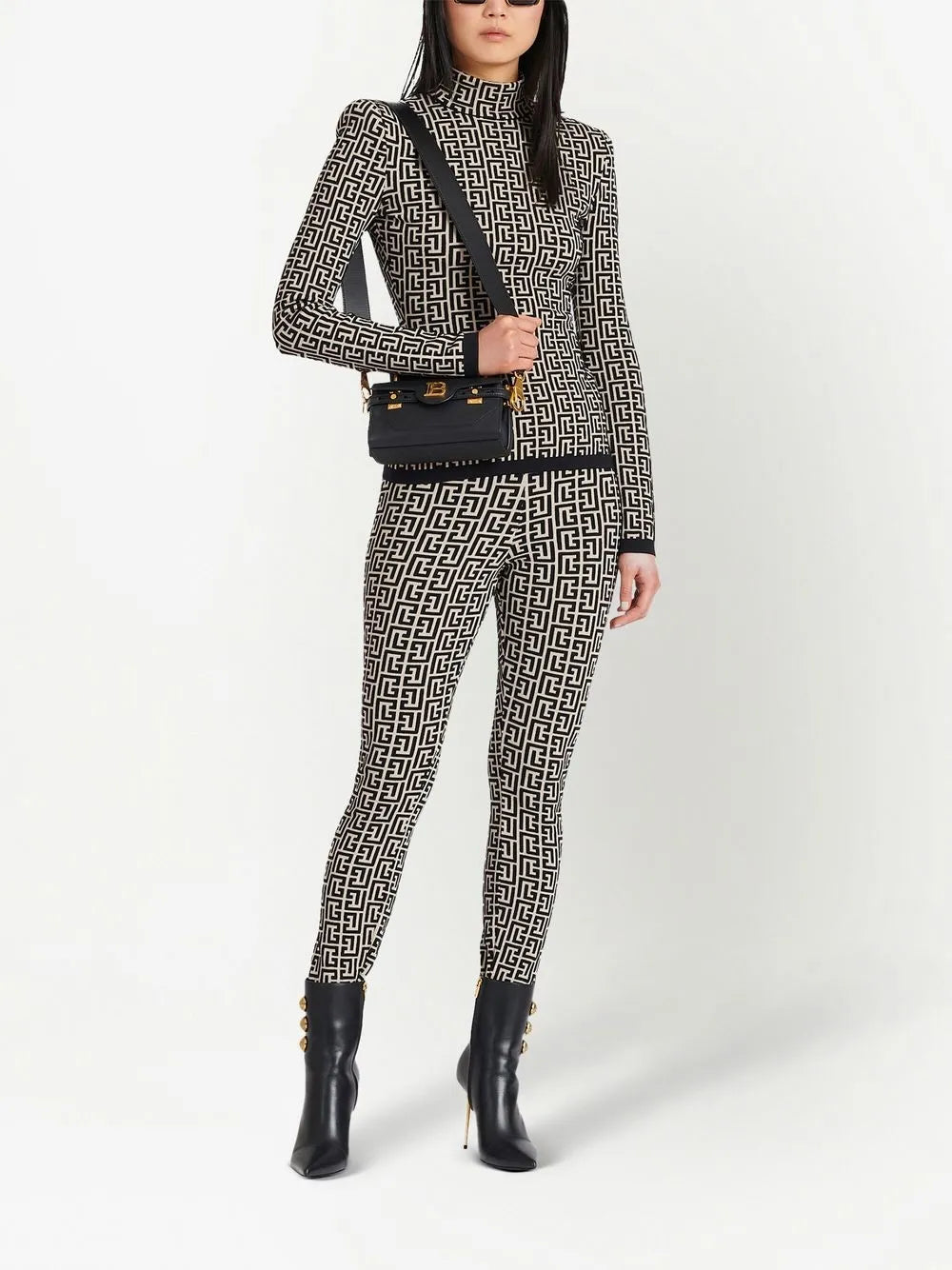 Monogram-Print High-Waisted Leggings