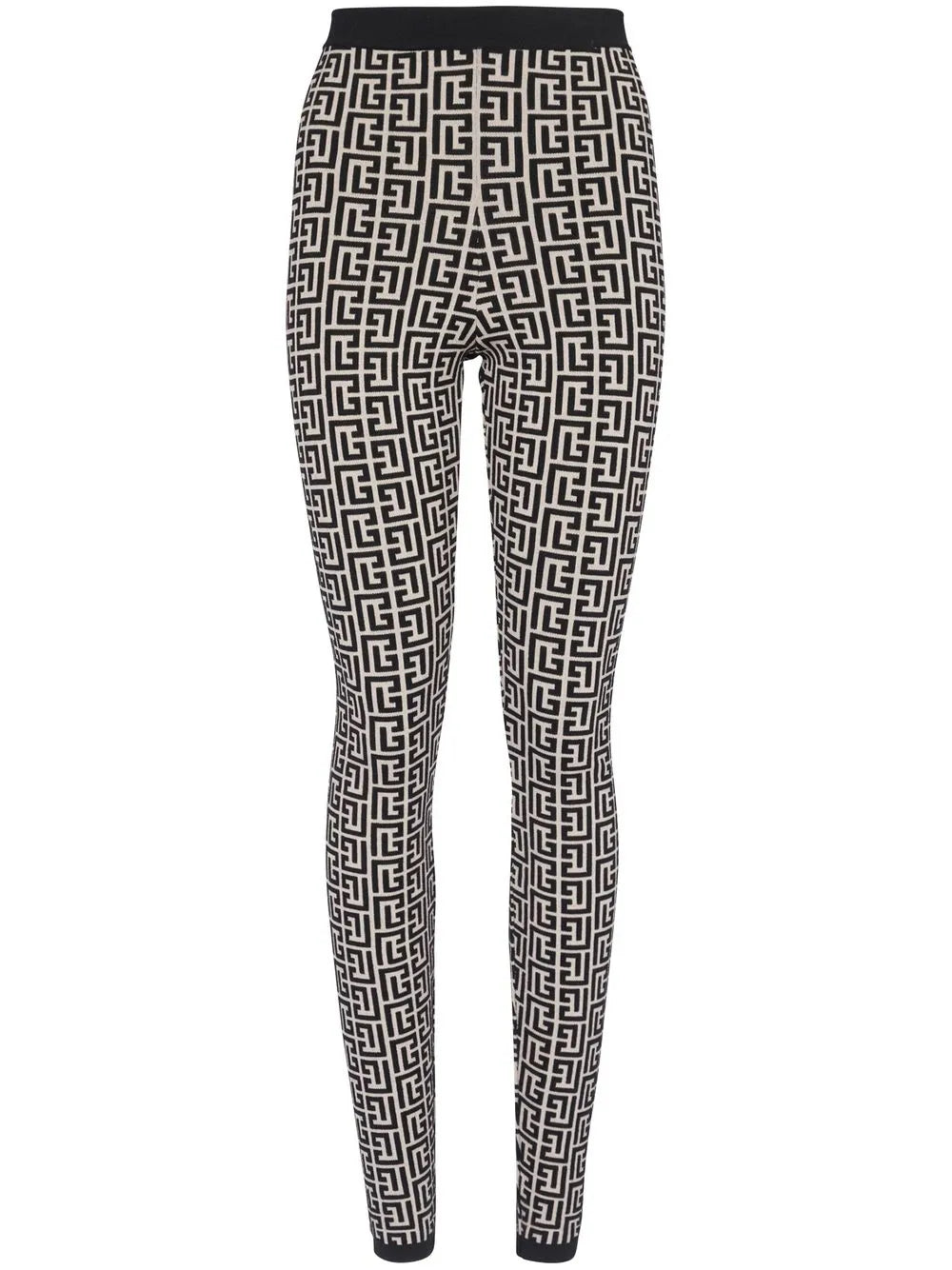 Monogram-Print High-Waisted Leggings