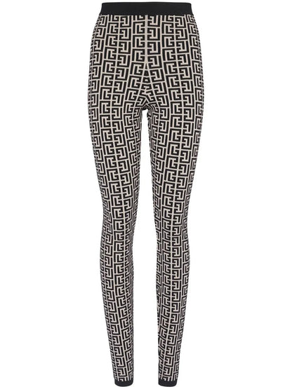 Monogram-Print High-Waisted Leggings