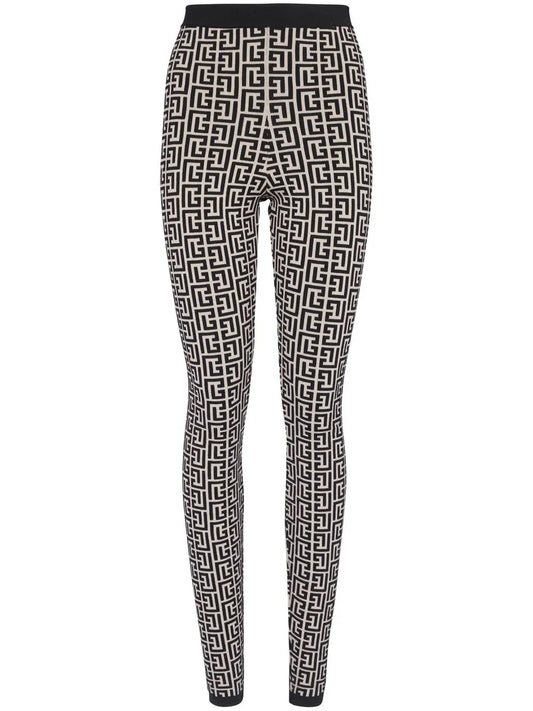 Monogram-Print High-Waisted Leggings