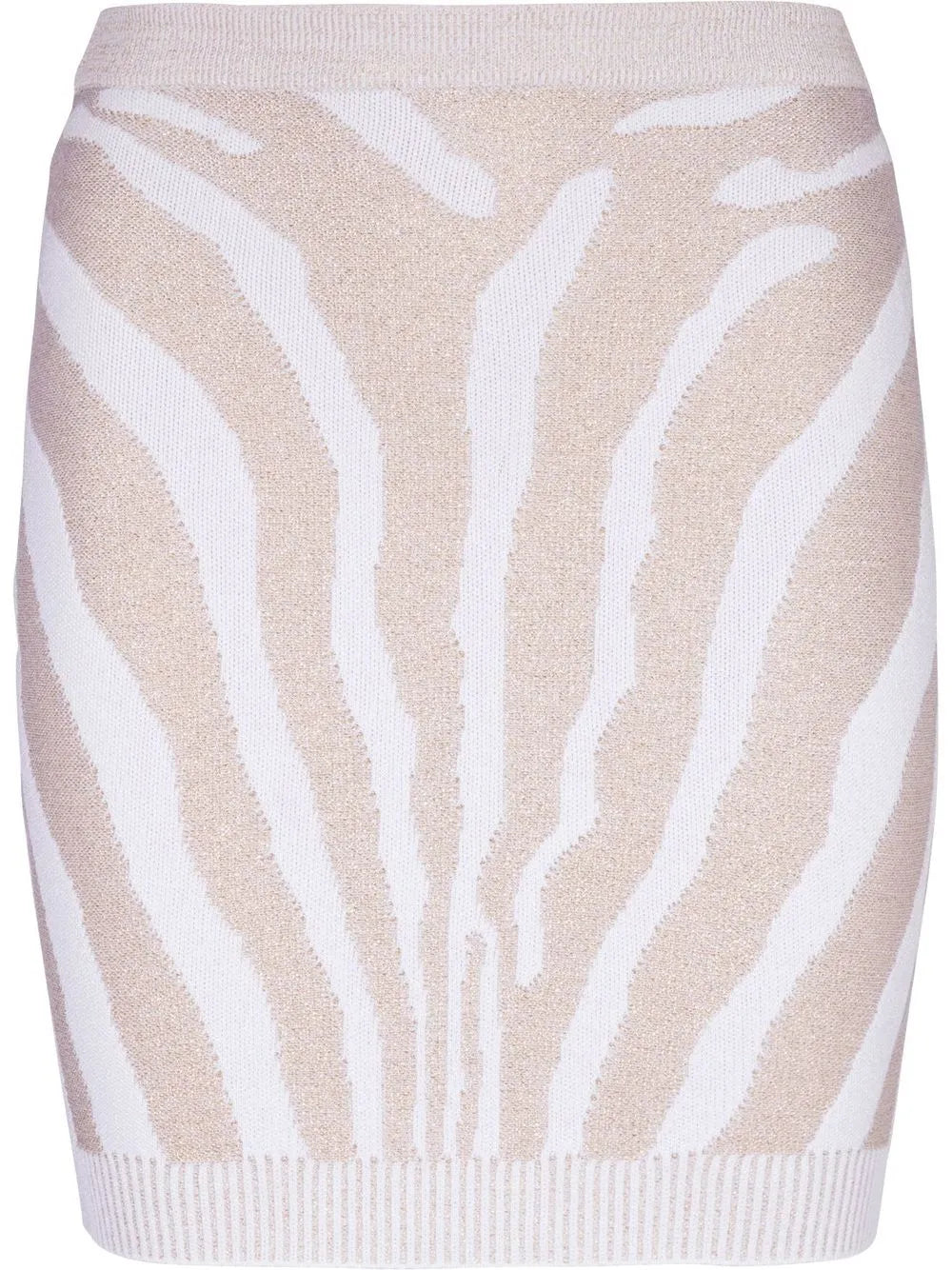 Zebra Intarsia-Knit Miniskirt