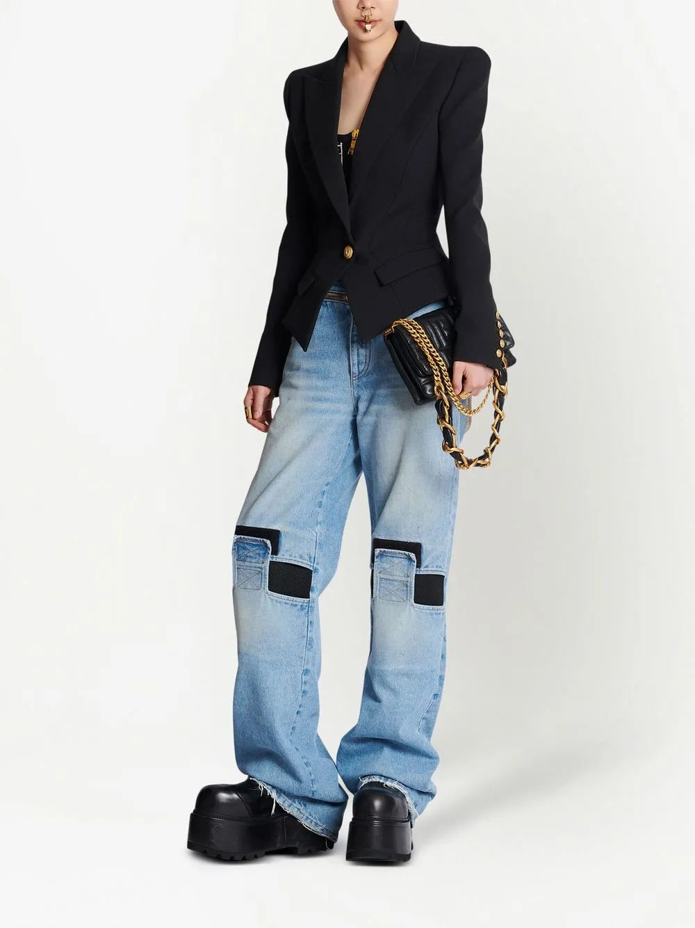 Flap-Pockets Single-Breasted Blazer