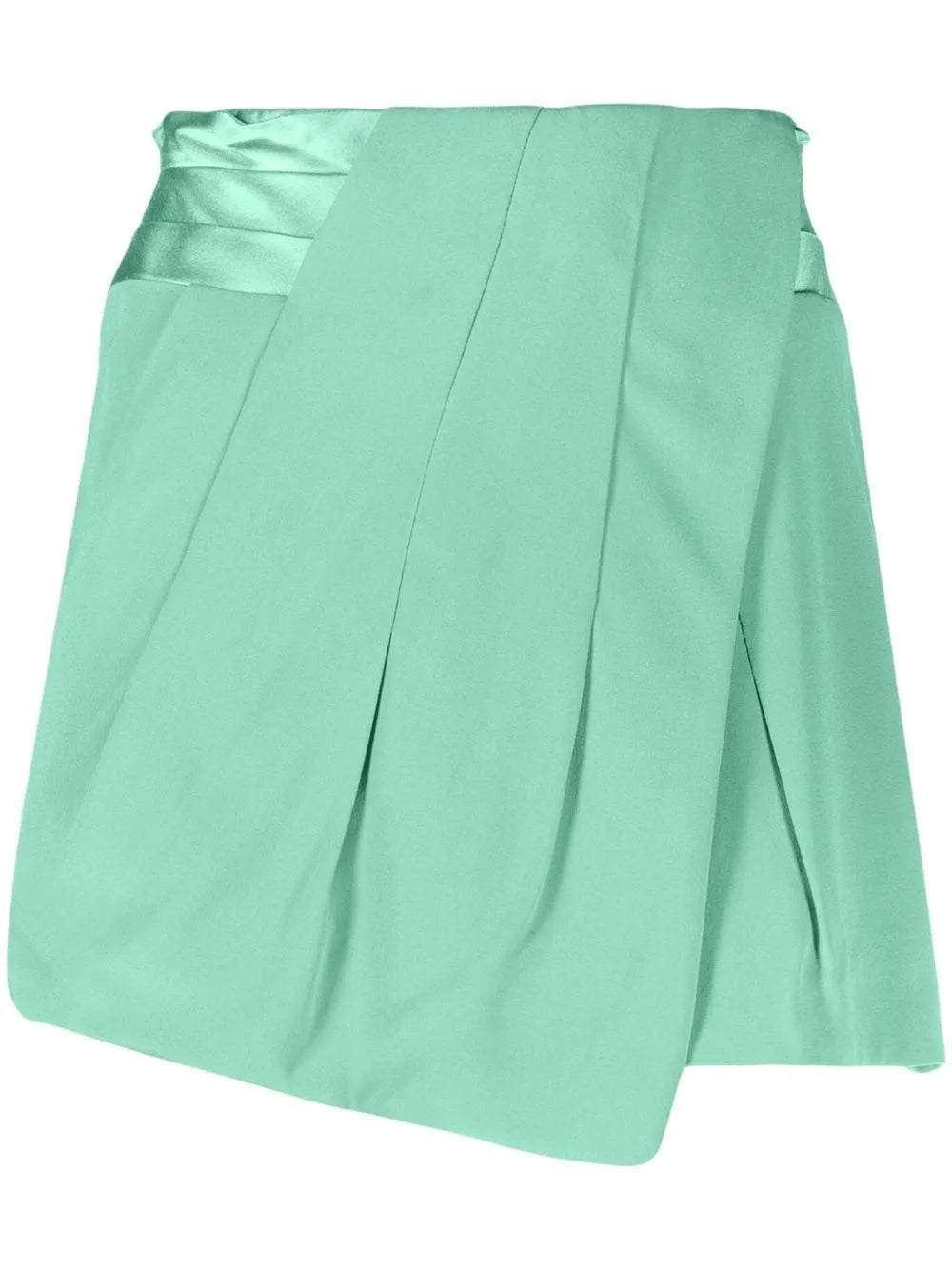 Asymmetric Pleated-Panel Shorts