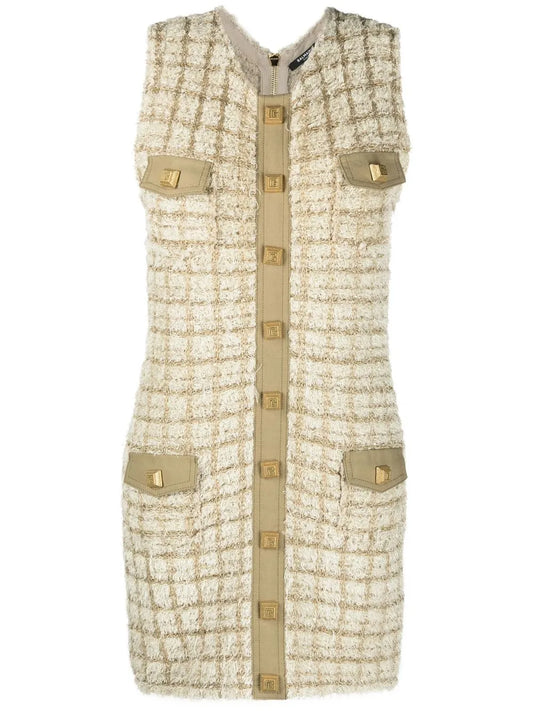 Sleeveless Tweed Dress