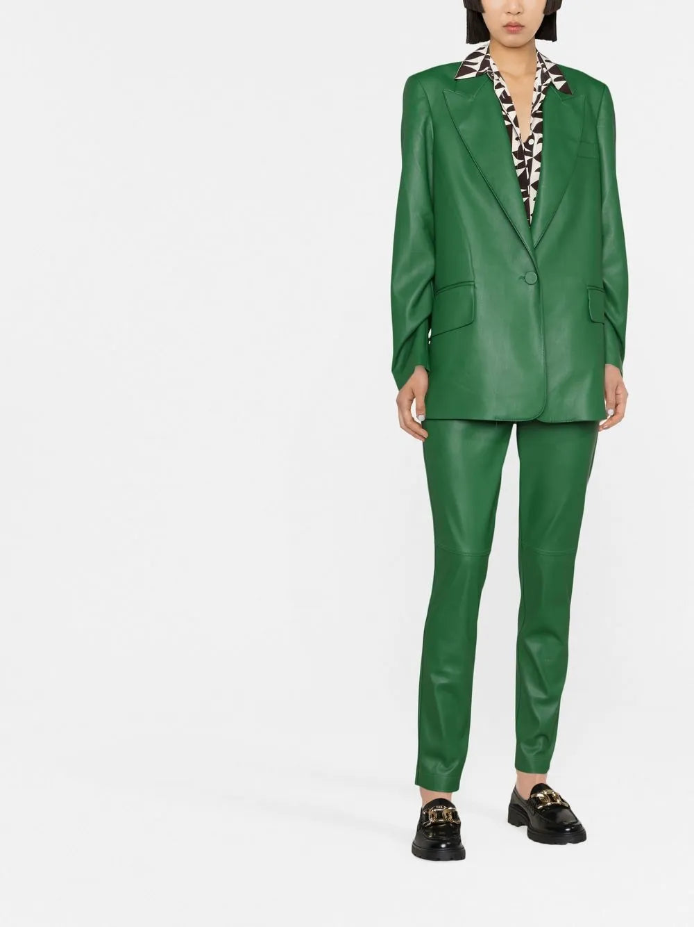 Polished-Finish Single-Breasted Blazer