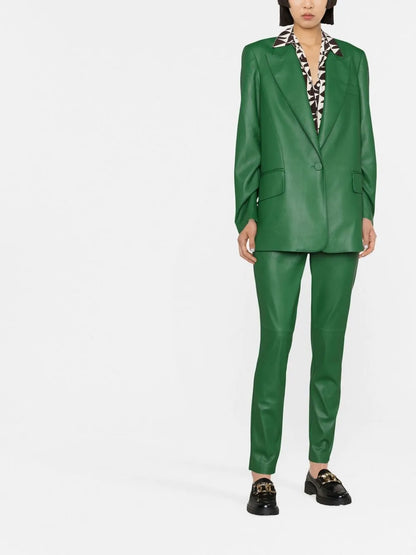 Polished-Finish Single-Breasted Blazer