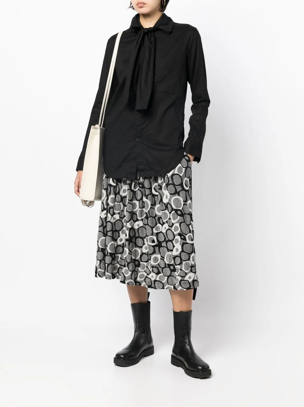Abstract Patterned Midi Skirt
