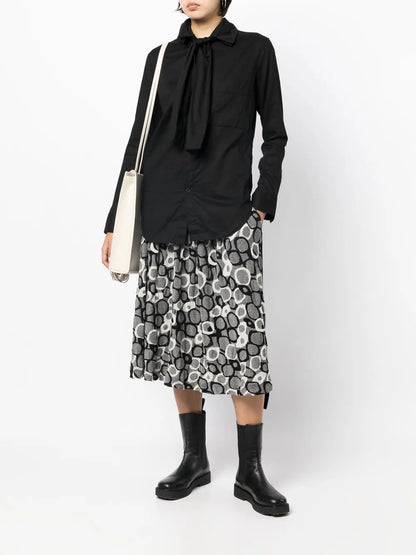 Abstract Patterned Midi Skirt