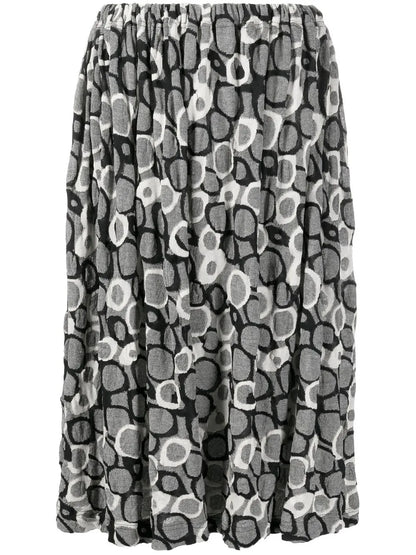 Abstract Patterned Midi Skirt