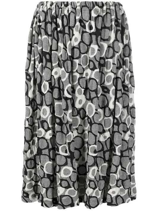 Abstract Patterned Midi Skirt