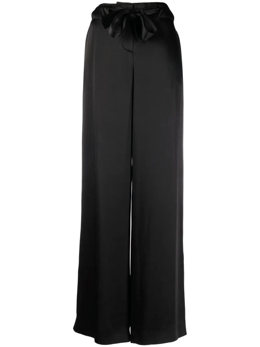 Wide-Leg Silk Trousers