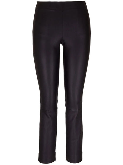 Leather Slim-Cut Trousers