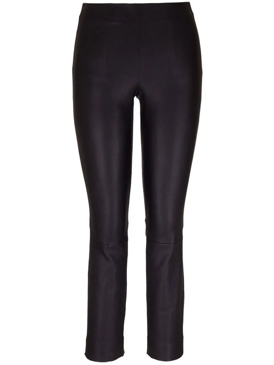 Leather Slim-Cut Trousers
