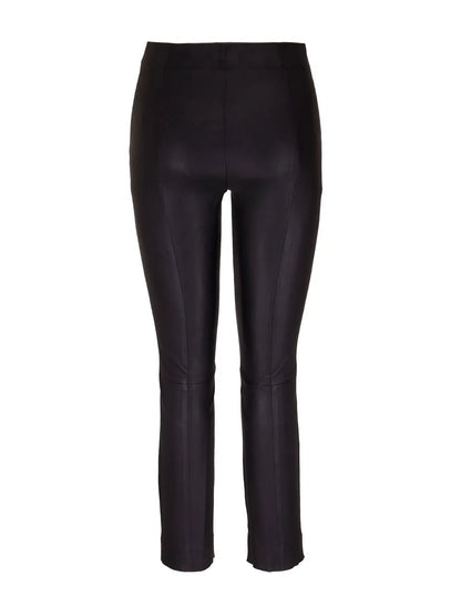 Leather Slim-Cut Trousers