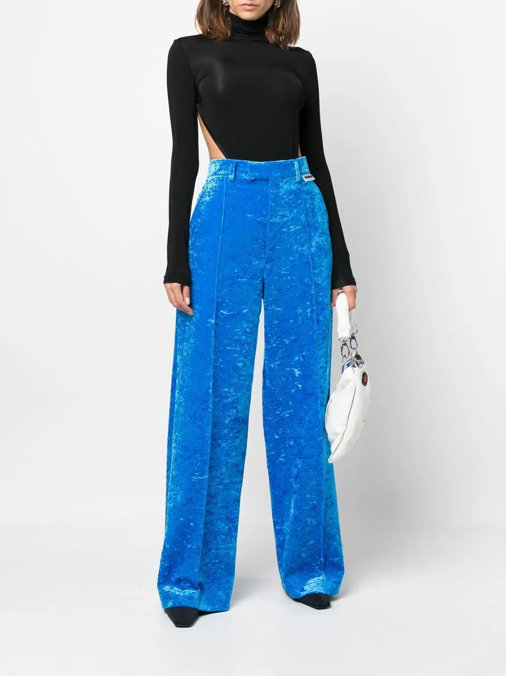 Velvet High-Waisted Trousers