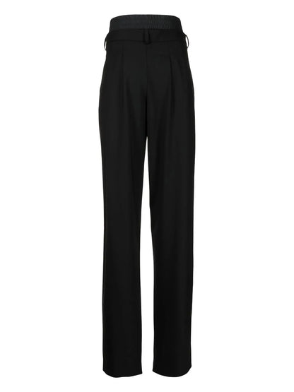 Double-Waist Straight-Leg Trousers