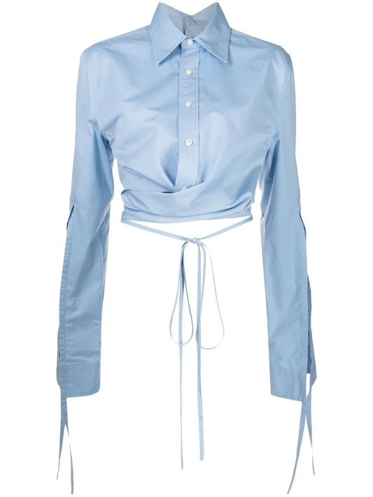 Cropped Wrap-Front Shirt