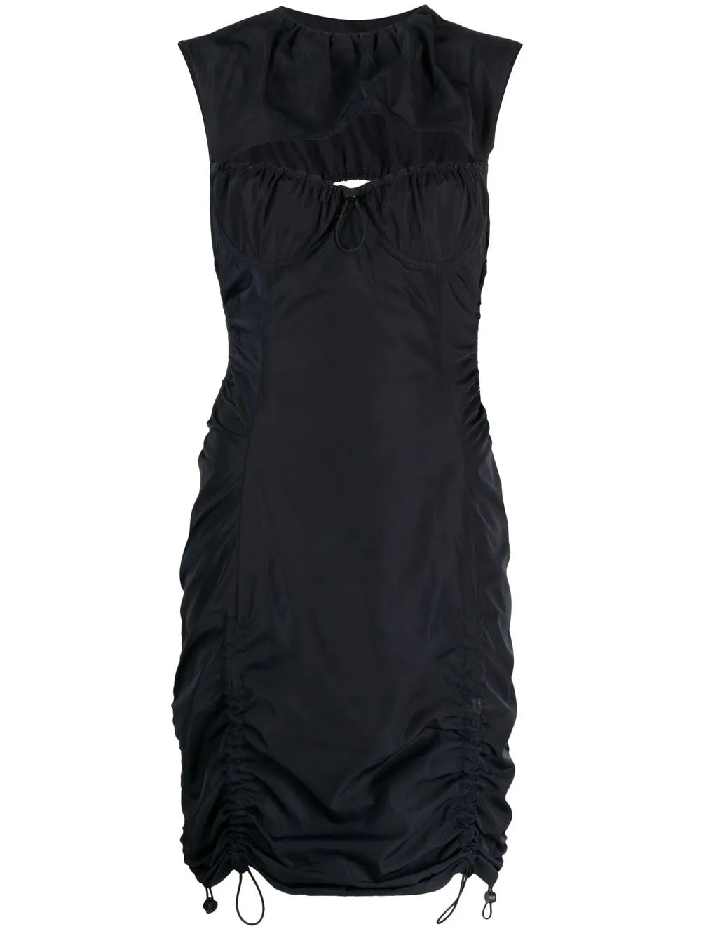 Cut-Out Drawstring-Detail Mini Dress
