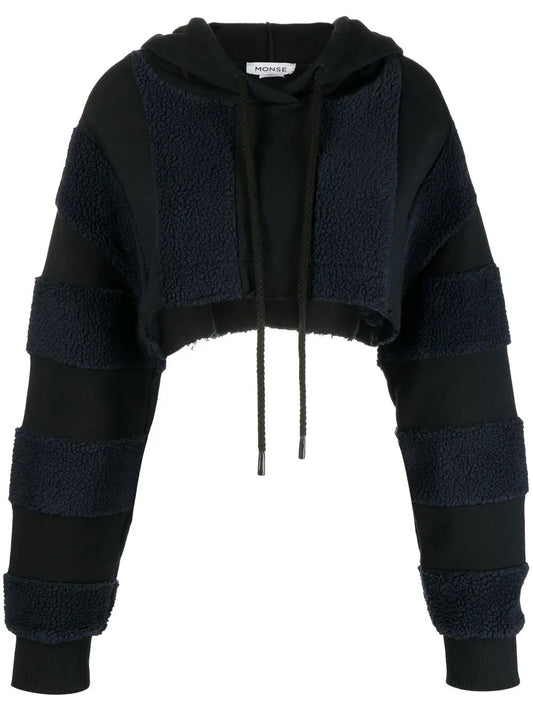 Panelled Cropped Hoodie