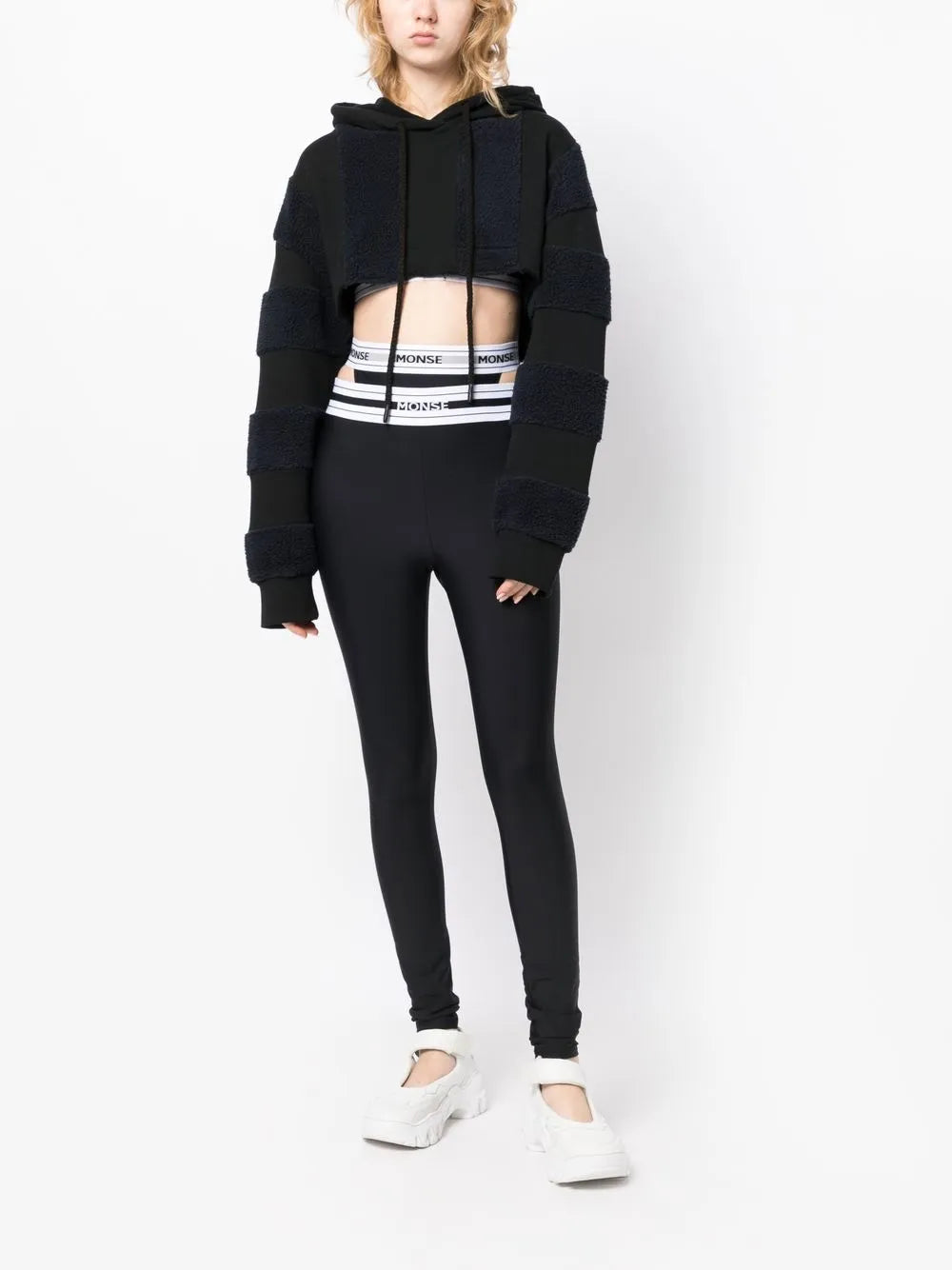 Panelled Cropped Hoodie