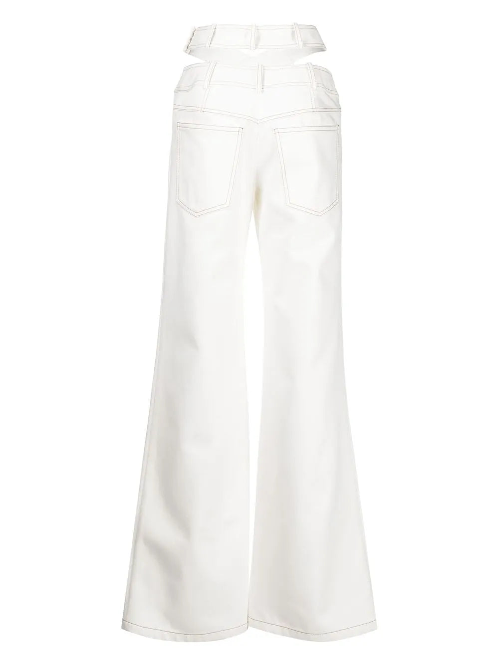 Criss-Cross Wide-Leg Jeans