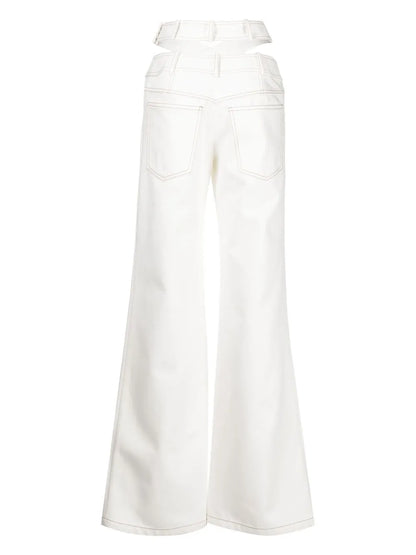 Criss-Cross Wide-Leg Jeans