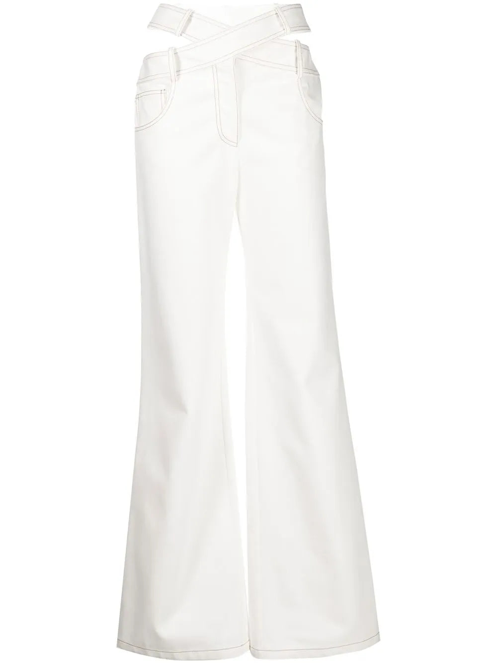 Criss-Cross Wide-Leg Jeans