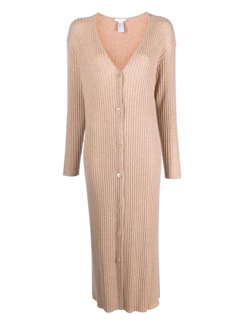 Flirt Buttoned Ribbed-Knit Dress