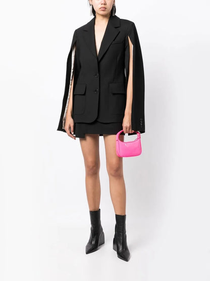 Arm-Slit Wool-Blend Blazer
