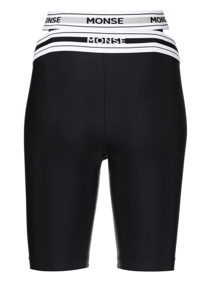 Cut-Out Logo Waistband Cycling Shorts