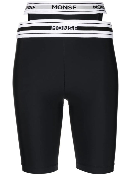 Cut-Out Logo Waistband Cycling Shorts