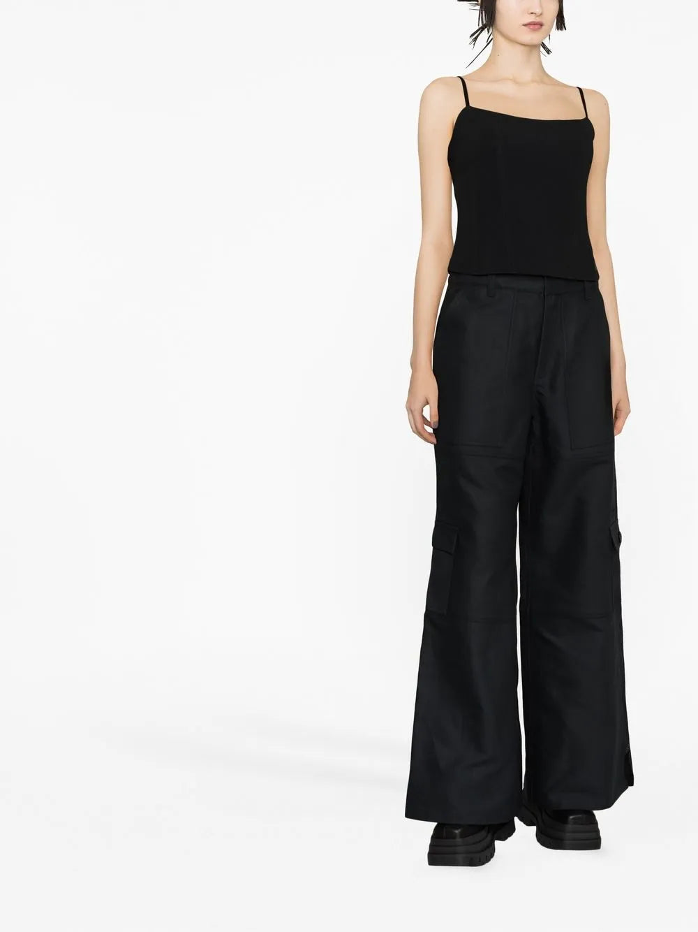 Wide-Leg Cargo Trousers