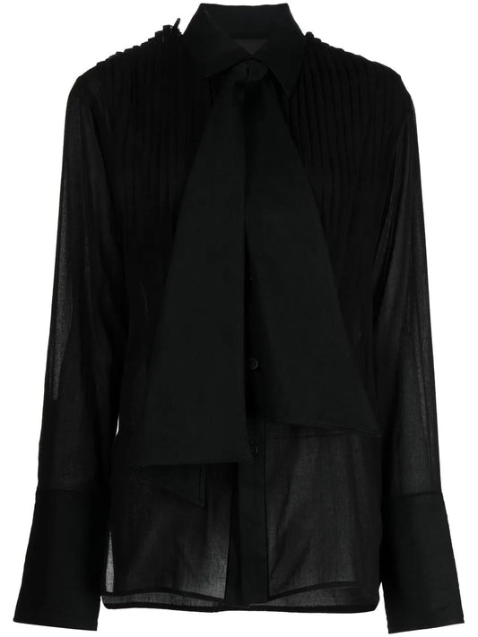Pussy-Bow Collar Blouse