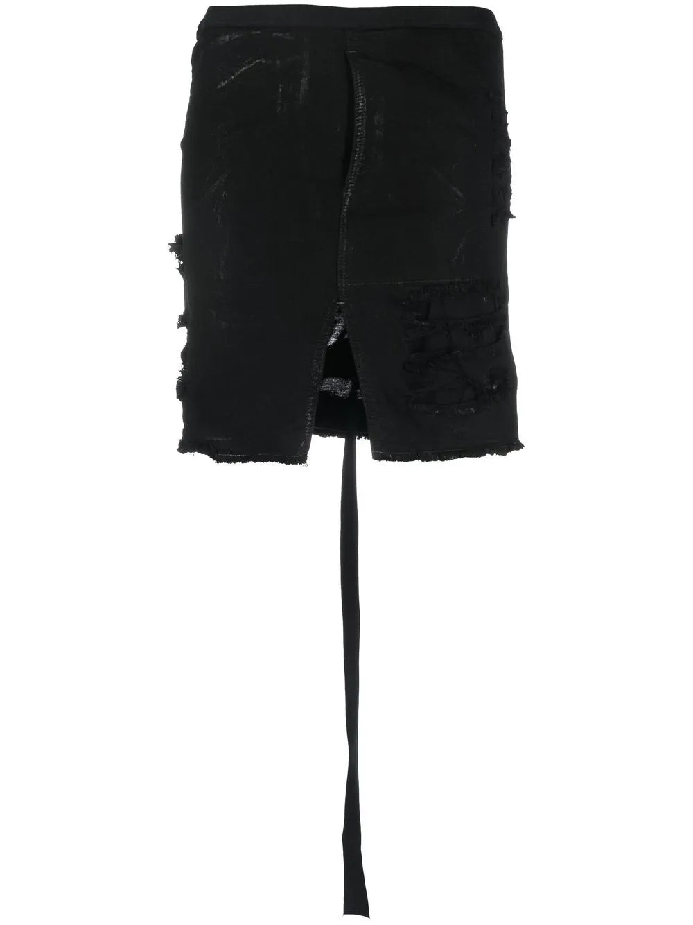 Distressed Denim Mini Skirt