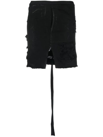 Distressed Denim Mini Skirt