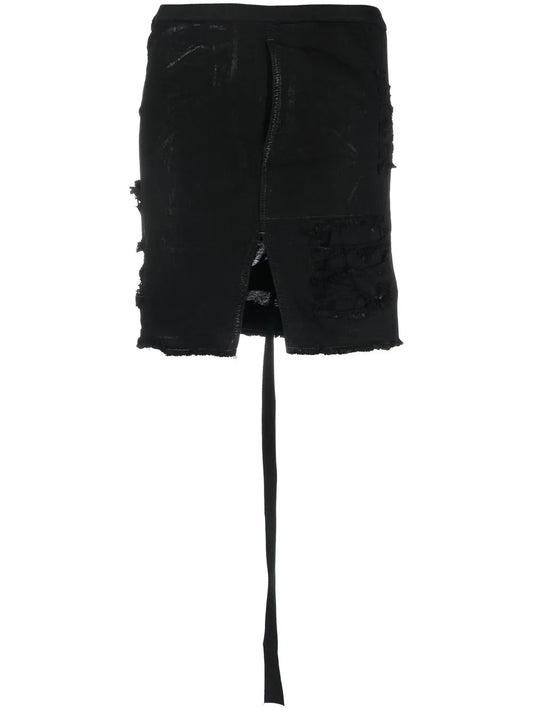 Distressed Denim Mini Skirt