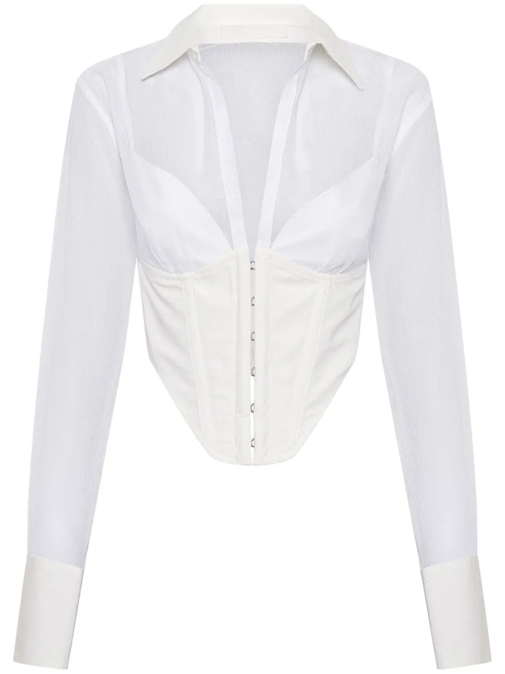 Grid Sheer Corset Shirt