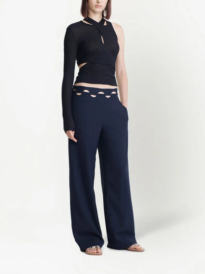Hinge-Seam Straight Trousers
