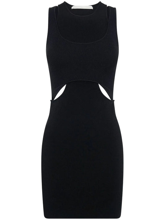 Cut-Out Detail Layered Mini Dress