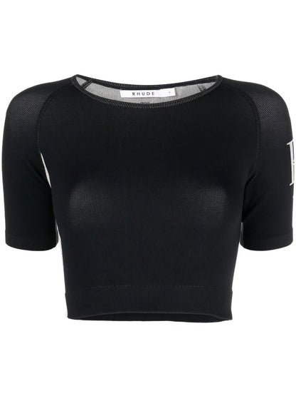 Logo-Print Cropped T-Shirt