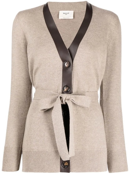 Tie-Waist Wool Cardigan
