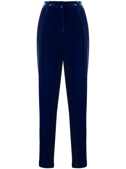 Straight-Leg Velvet Trousers