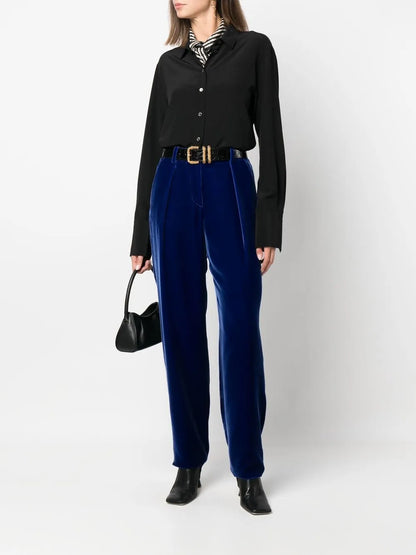 Straight-Leg Velvet Trousers