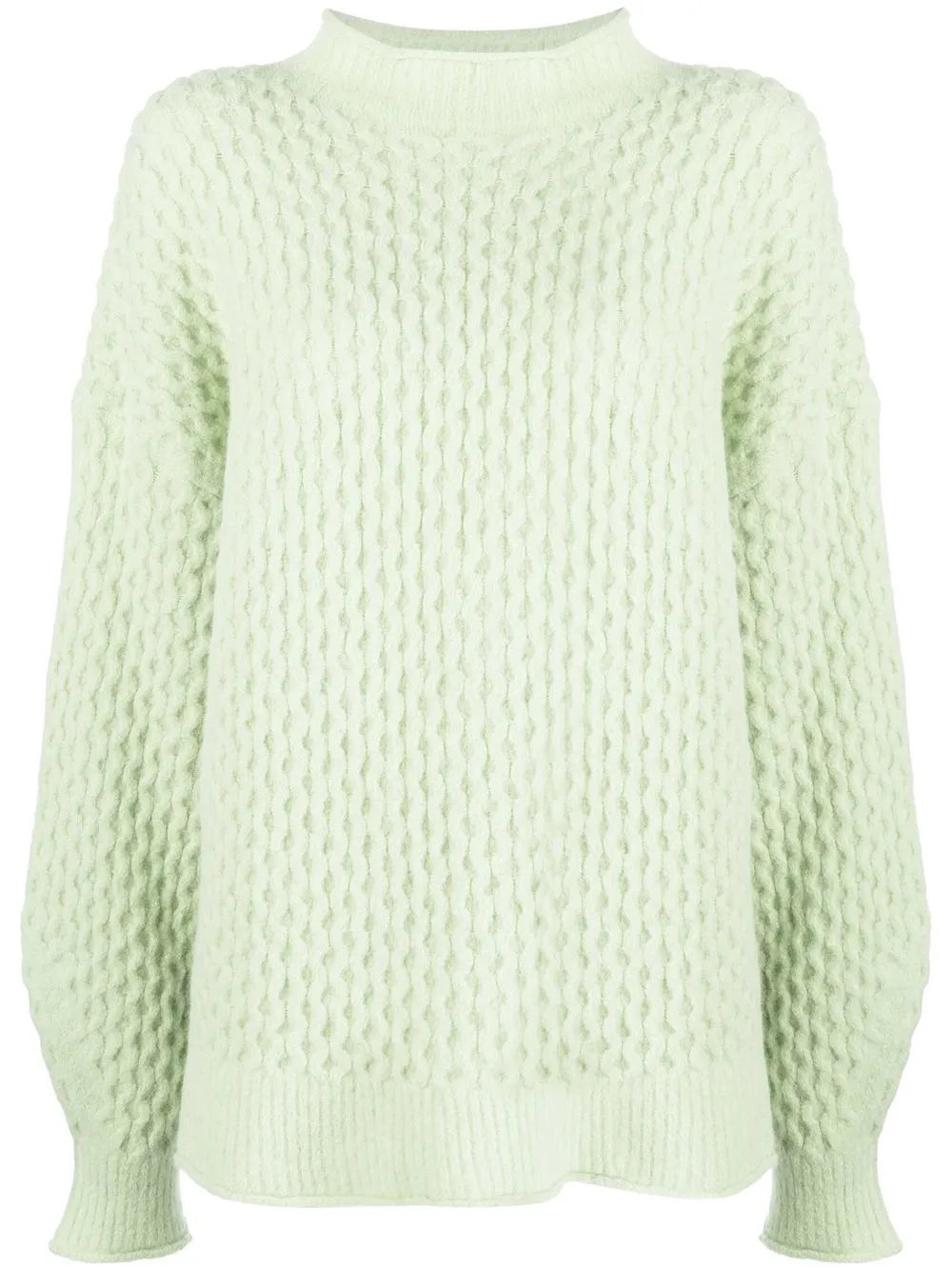 Textured-Knit Mock Neck Jumper