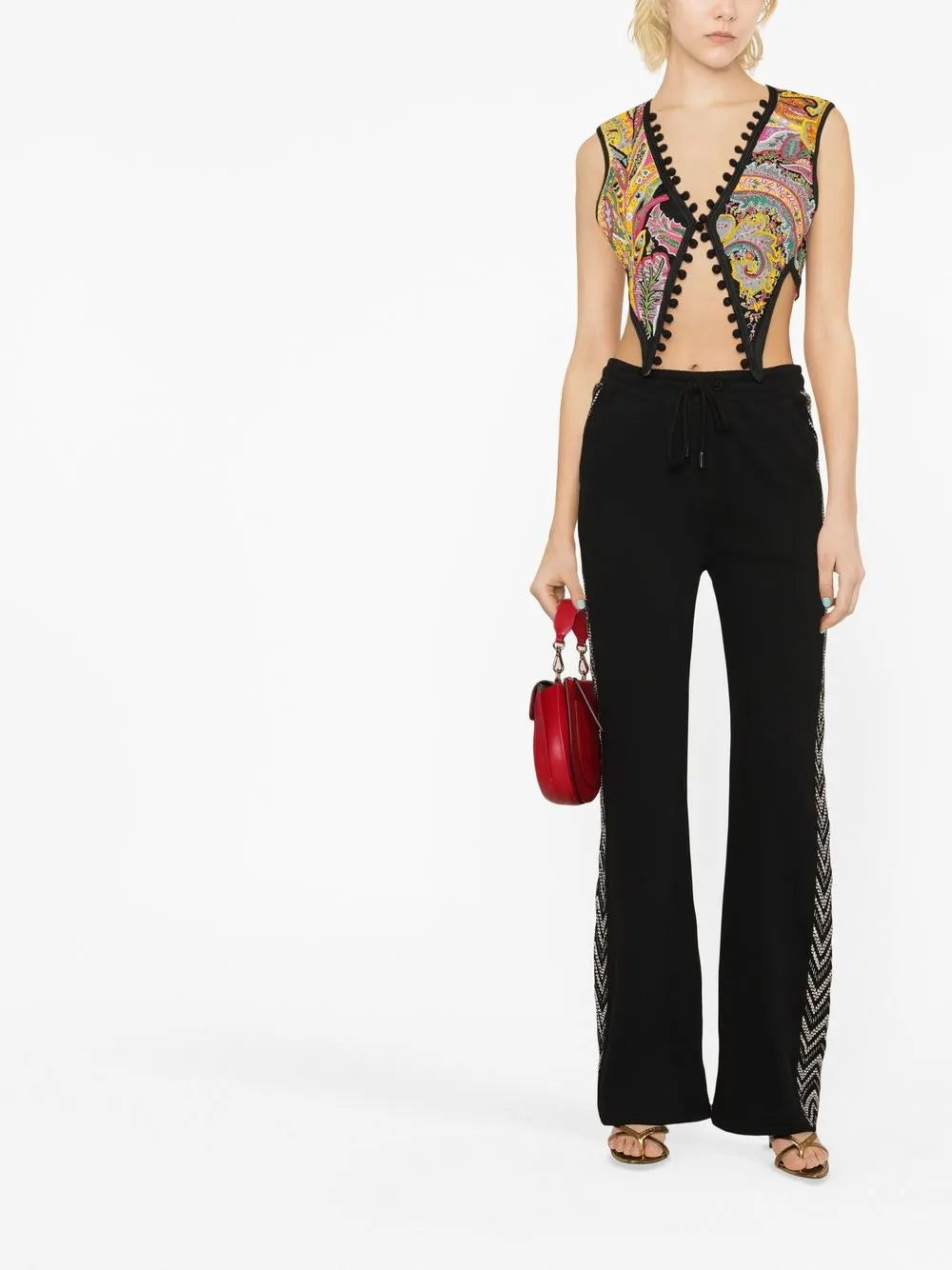 Zigzag-Stripe Cotton Trousers