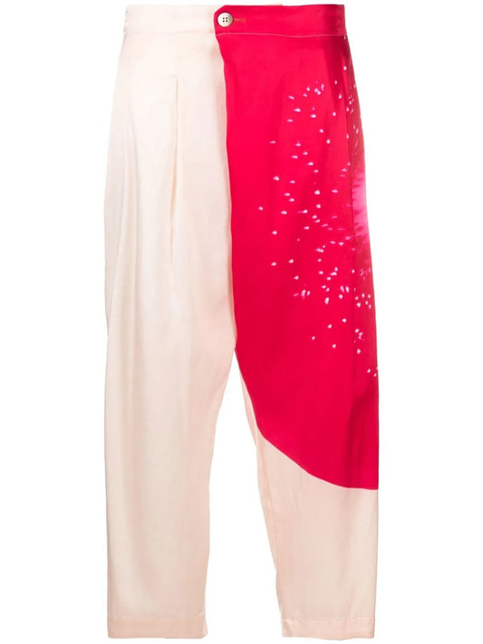Colour-Block Cropped Trousers